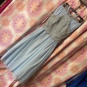 Say Yes to the Prom Light Blue Two Piece Prom Dress